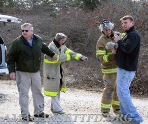 Safety Officer Pete O'Brien, Homeowner, John Courtney, John Glennon
Photo Credit Mike Heller